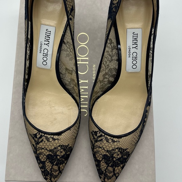 Authentic Jimmy Choo Romy 60 lace navy - Picture 7 of 11